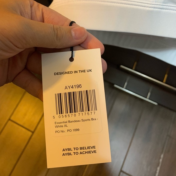 AYBL Essential Bandeau Sports Bra -White - Picture 5 of 5